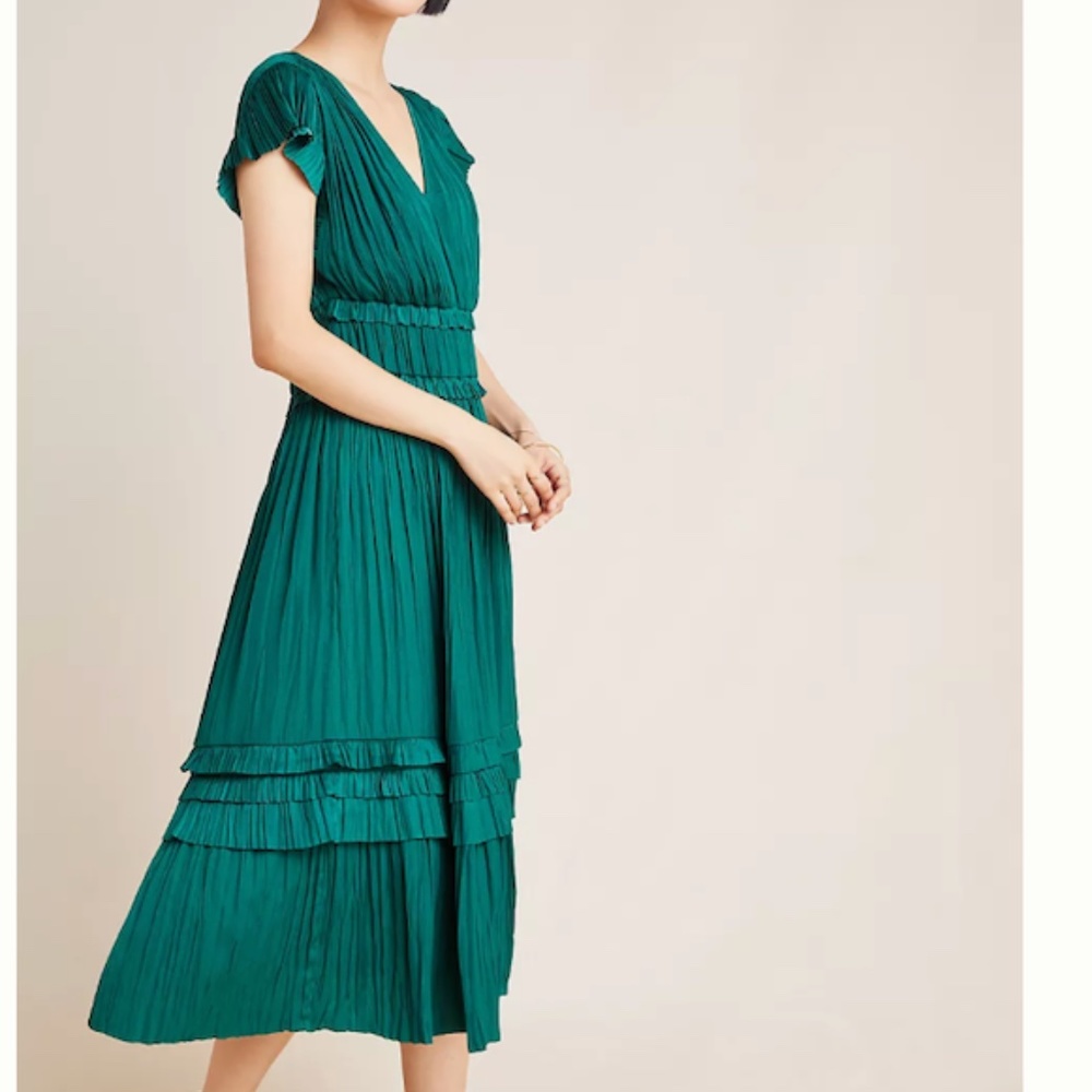 Anthropologie Sereia Pleated Midi Dress